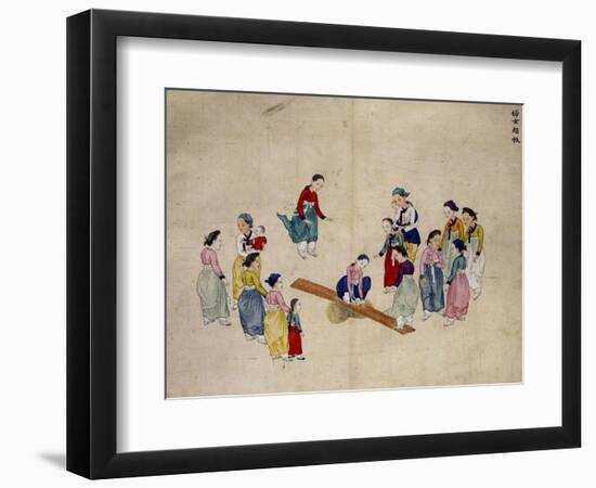 Girls Jumping on a See-Saw-Kim Junkeun-Framed Giclee Print