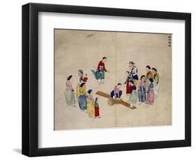 Girls Jumping on a See-Saw-Kim Junkeun-Framed Giclee Print