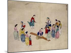 Girls Jumping on a See-Saw-Kim Junkeun-Mounted Giclee Print