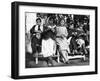 Girls Knitting in Albania Photograph - Albania-Lantern Press-Framed Art Print