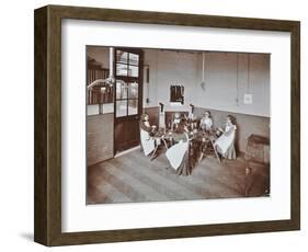 Girls Knitting Socks by Machine at the Elm Lodge School for Blind Girls, London, 1908-null-Framed Photographic Print