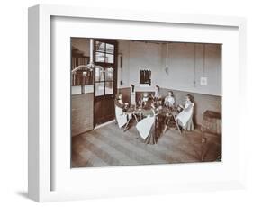 Girls Knitting Socks by Machine at the Elm Lodge School for Blind Girls, London, 1908-null-Framed Photographic Print