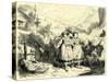 Girls Leading Cattle to the Mountains Switzerland-null-Stretched Canvas