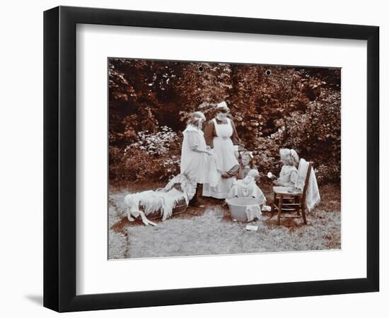 Girls Learning Infant Care, Birley House Open Air School, Forest Hill, London, 1908-null-Framed Photographic Print