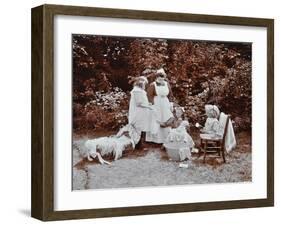 Girls Learning Infant Care, Birley House Open Air School, Forest Hill, London, 1908-null-Framed Photographic Print