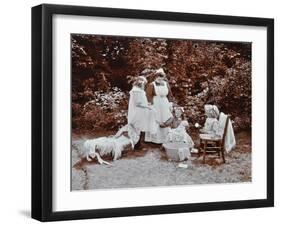 Girls Learning Infant Care, Birley House Open Air School, Forest Hill, London, 1908-null-Framed Photographic Print