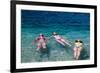 Girls Lying on the Turquoise Sea Water-R Igor-Framed Photographic Print