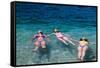 Girls Lying on the Turquoise Sea Water-R Igor-Framed Stretched Canvas