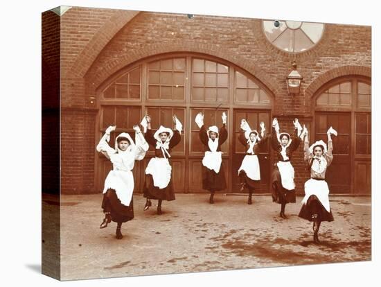 Girls Morris Dancing in Playground, Thomas Street Girls School, Limehouse, Stepney, London, 1908-null-Stretched Canvas