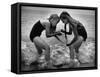 Girls of the Children's School of Modern Dancing, Playing at the Beach-Lisa Larsen-Framed Stretched Canvas