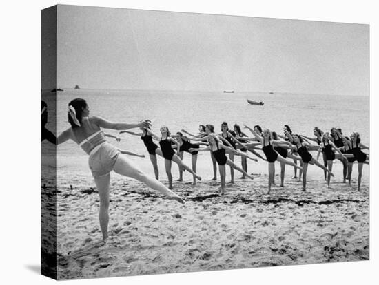 Girls of the Children's School of Modern Dancing, Rehearsing on the Beach-Lisa Larsen-Stretched Canvas