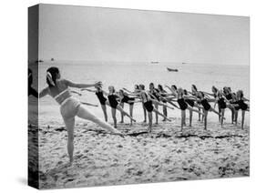 Girls of the Children's School of Modern Dancing, Rehearsing on the Beach-Lisa Larsen-Stretched Canvas