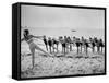 Girls of the Children's School of Modern Dancing, Rehearsing on the Beach-Lisa Larsen-Framed Stretched Canvas