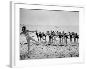 Girls of the Children's School of Modern Dancing, Rehearsing on the Beach-Lisa Larsen-Framed Photographic Print