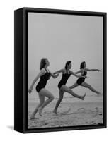 Girls of the Children's School of Modern Dancing, Rehearsing on the Beach-Lisa Larsen-Framed Stretched Canvas