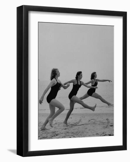 Girls of the Children's School of Modern Dancing, Rehearsing on the Beach-Lisa Larsen-Framed Photographic Print