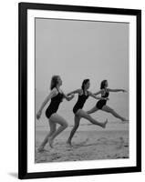 Girls of the Children's School of Modern Dancing, Rehearsing on the Beach-Lisa Larsen-Framed Photographic Print