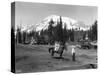 Girls on a horse at Mount Rainier National Park Photograph - Seattle, WA-Lantern Press-Stretched Canvas