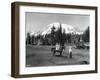 Girls on a horse at Mount Rainier National Park Photograph - Seattle, WA-Lantern Press-Framed Art Print