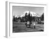 Girls on a horse at Mount Rainier National Park Photograph - Seattle, WA-Lantern Press-Framed Art Print