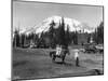 Girls on a horse at Mount Rainier National Park Photograph - Seattle, WA-Lantern Press-Mounted Art Print