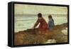 Girls on Beach, 1890-Guglielmo Micheli-Framed Stretched Canvas