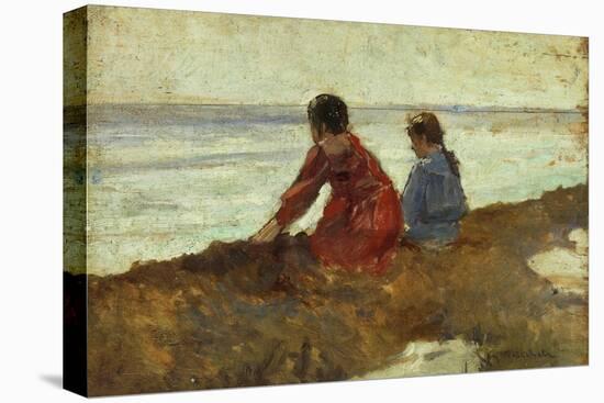 Girls on Beach, 1890-Guglielmo Micheli-Stretched Canvas