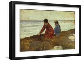 Girls on Beach, 1890-Guglielmo Micheli-Framed Giclee Print
