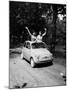 Girls on Board Fiat 500-null-Mounted Photographic Print