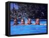 Girls on Float in Pool-Mark Gibson-Framed Stretched Canvas