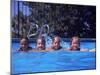 Girls on Float in Pool-Mark Gibson-Mounted Photographic Print
