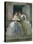 Girls on the Balcony, 1855-60-Constantin Guys-Stretched Canvas