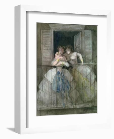 Girls on the Balcony, 1855-60-Constantin Guys-Framed Giclee Print