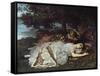 Girls on the Banks of the Seine, 1856/57-Gustave Courbet-Framed Stretched Canvas