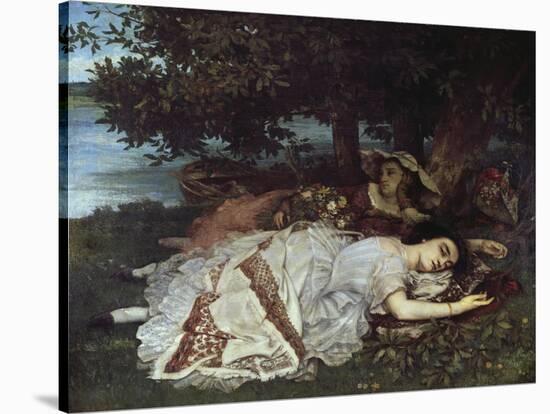 Girls on the Banks of the Seine, 1856/57-Gustave Courbet-Stretched Canvas