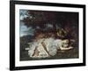 Girls on the Banks of the Seine, 1856/57-Gustave Courbet-Framed Giclee Print