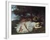 Girls on the Banks of the Seine, 1856/57-Gustave Courbet-Framed Giclee Print