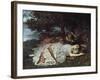 Girls on the Banks of the Seine, 1856/57-Gustave Courbet-Framed Giclee Print