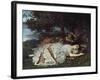 Girls on the Banks of the Seine, 1856/57-Gustave Courbet-Framed Giclee Print