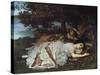 Girls on the Banks of the Seine, 1856/57-Gustave Courbet-Stretched Canvas