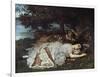 Girls on the Banks of the Seine, 1856/57-Gustave Courbet-Framed Giclee Print