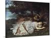 Girls on the Banks of the Seine, 1856/57-Gustave Courbet-Stretched Canvas