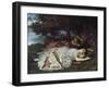 Girls on the Banks of the Seine, 1856/57-Gustave Courbet-Framed Giclee Print