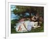 Girls on the Banks of the Seine, 1856-57-Gustave Courbet-Framed Giclee Print