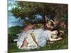 Girls on the Banks of the Seine, 1856-57-Gustave Courbet-Mounted Giclee Print