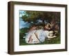 Girls on the Banks of the Seine, 1856-57-Gustave Courbet-Framed Giclee Print