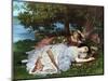 Girls on the Banks of the Seine, 1856-57-Gustave Courbet-Mounted Giclee Print