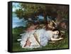 Girls on the Banks of the Seine, 1856-57-Gustave Courbet-Framed Stretched Canvas