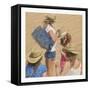 Girls on the Beach-Carlos Casamayor-Framed Stretched Canvas