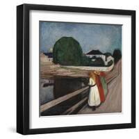 Girls On The Bridge 1901-Edvard Munch-Framed Giclee Print